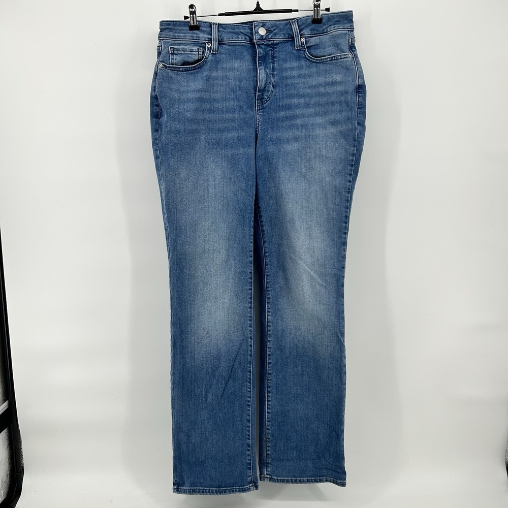 NYDJ Marilyn Lift Tuck Jeans Womens 12 Straight Leg Stretch‎ Denim Blue Chic